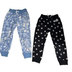 Lot of 2 Baby Gap Girls 5 Sweatpants Floral Stars Casual Everyday Playwear Cozy